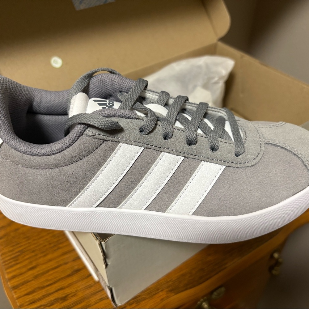 Adidas Classic Gray and White Sneakers